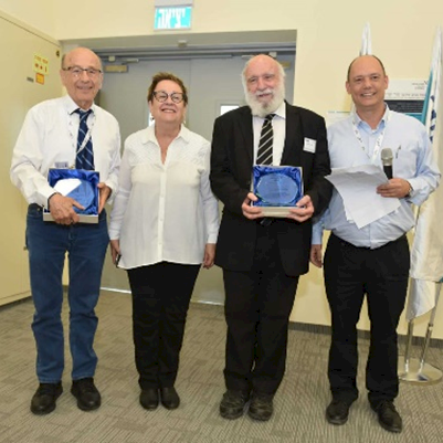 At the Israel Electrochemical Society Meeting in Ariel<br> Special greetings on behalf of ISEL to Professor Aurbach on the occasion of his 70th Birthday<br> Several poster presentations and talks were given by group members<br> It was great to see many of the former members of the lab!<br>